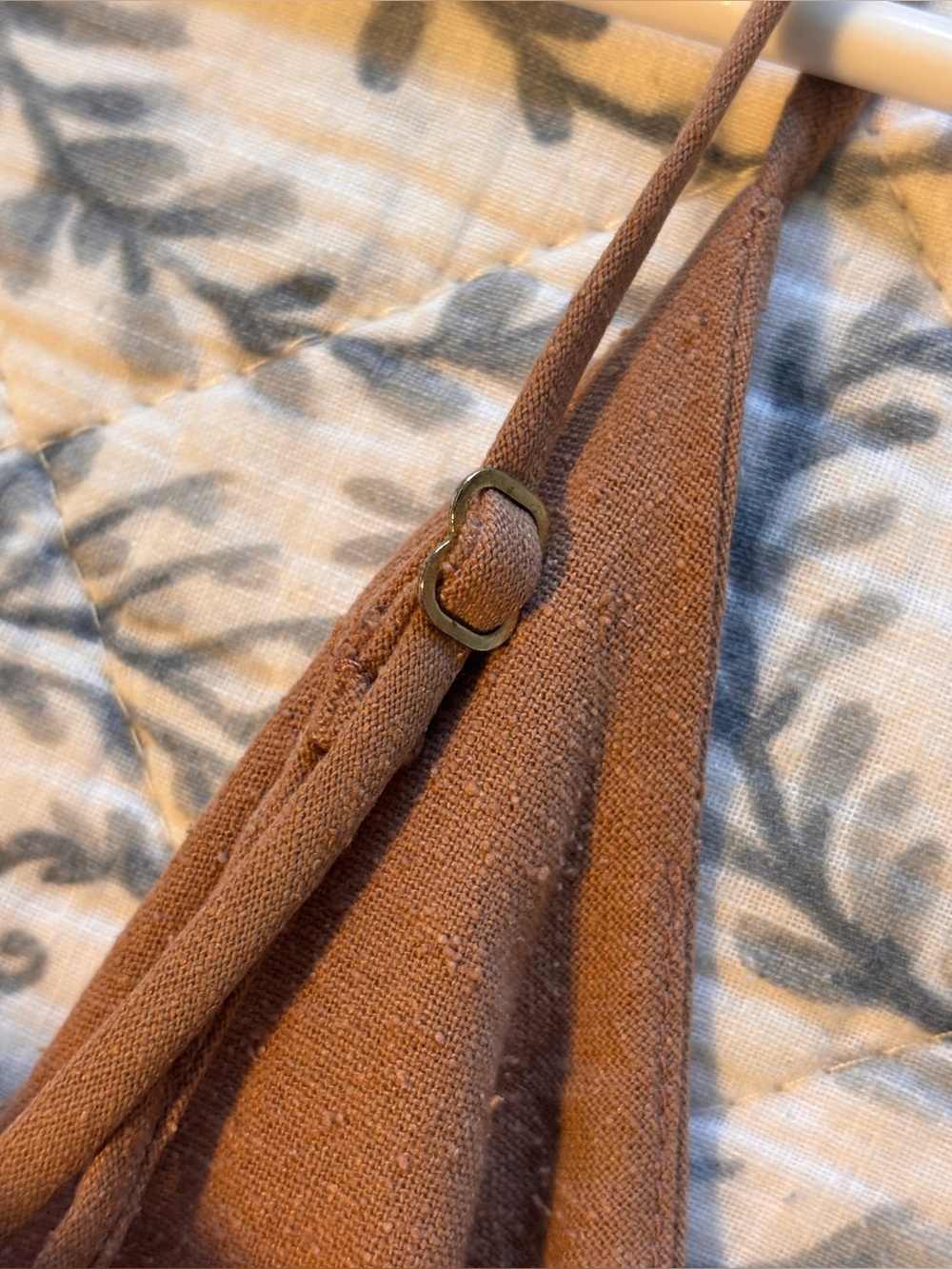 OZMA 100% Silk Sleeveless Button-Front Wide-Leg Jumpsuit in Sand Size Medium - Picture 9 of 15